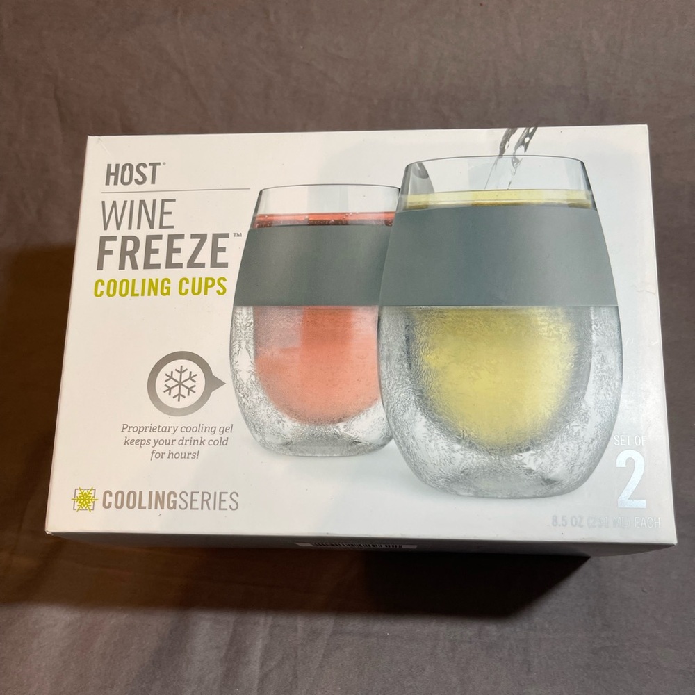 New Host Wine Freeze Cooling Cups set of 2